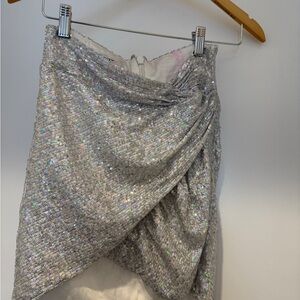 Silver Sequin Skirt